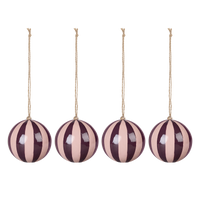 ARTIST'S STRIPE Baubles 4 pack - Anemone