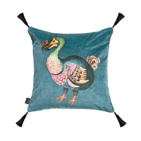 DODO Medium Tassel Velvet Cushion - Petrol