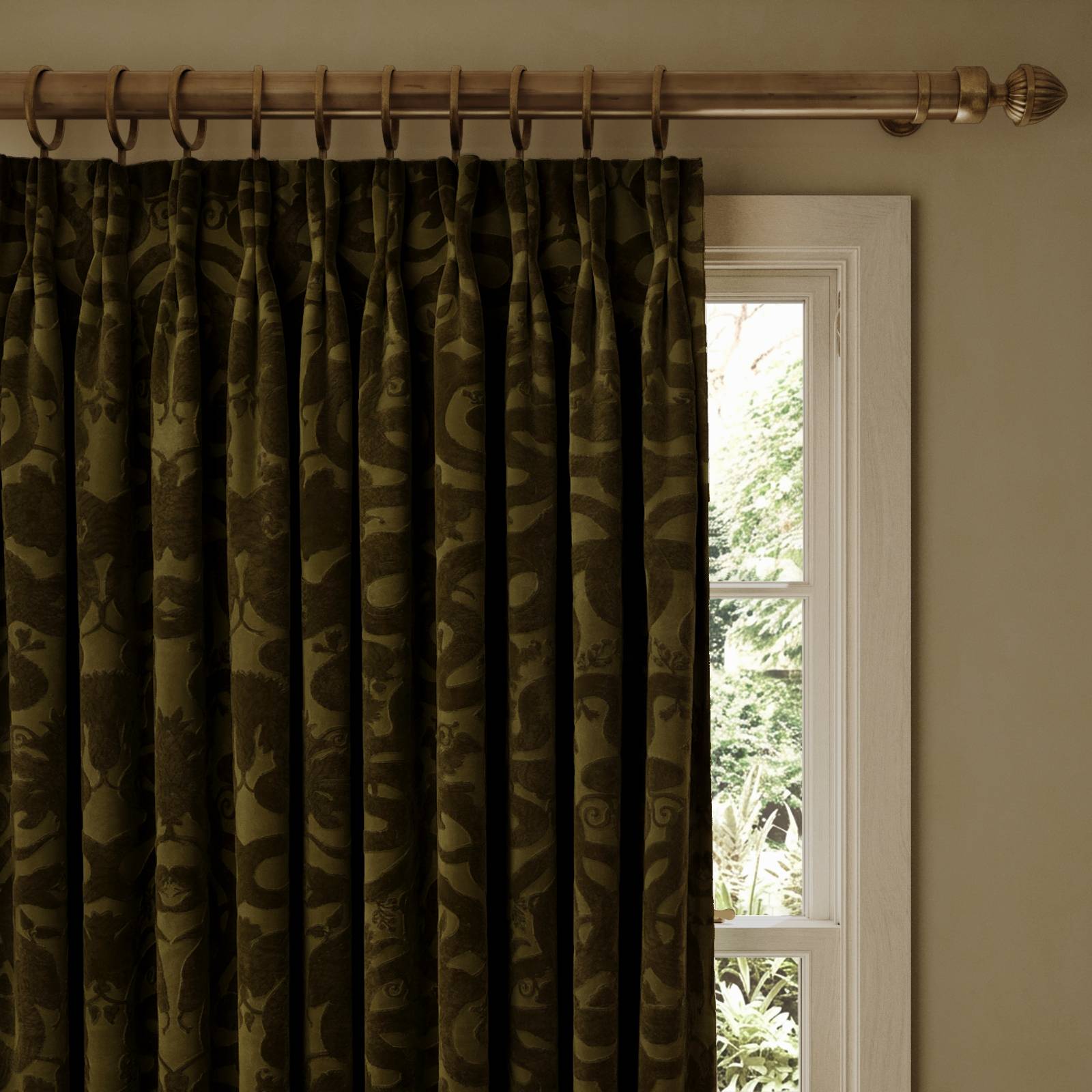 ANACONDA Velvet-Jacquard Curtain - Laurustine