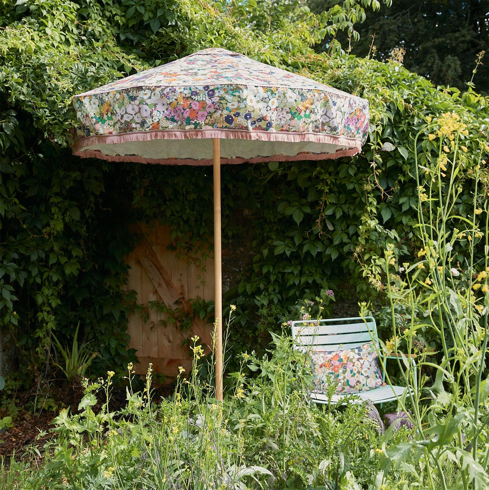 HOLLYHOCKS Parasol - Spring
