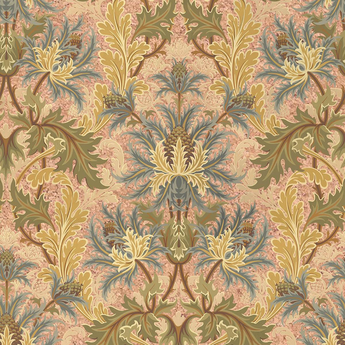 a pattern of leaves and flowers