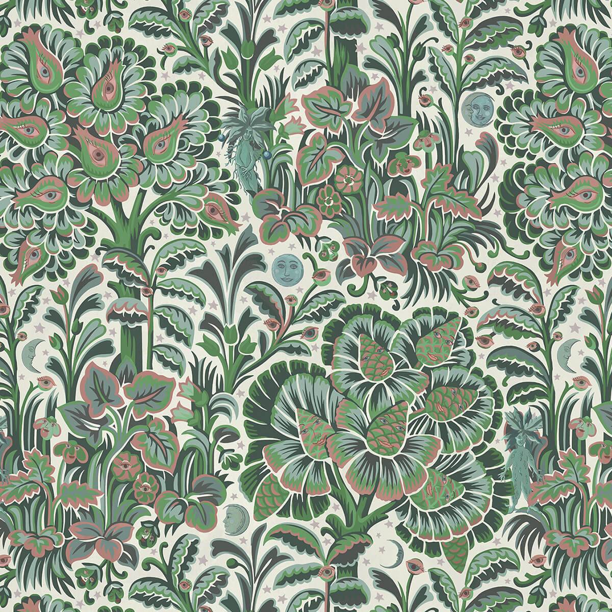 a pattern of flowers and plants